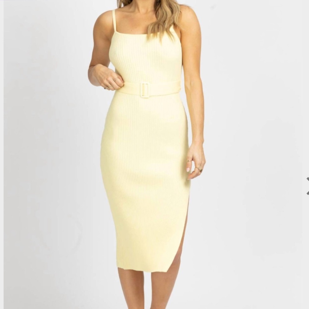 Yellow midi dress